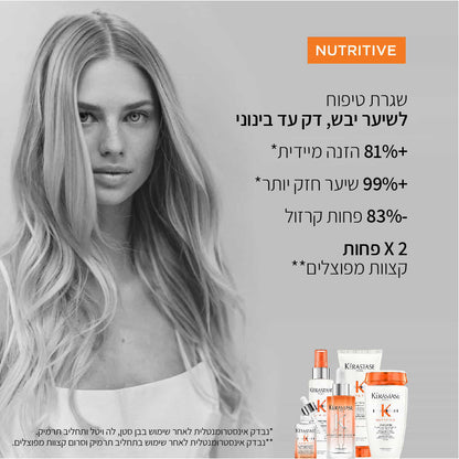 שמפו מעניק לחות לשיער דק ויבש 'בן סטן' מסדרת נוטריטיב 250 מ"ל | Kérastase